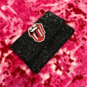 Rolling Stones Beaded Clutch